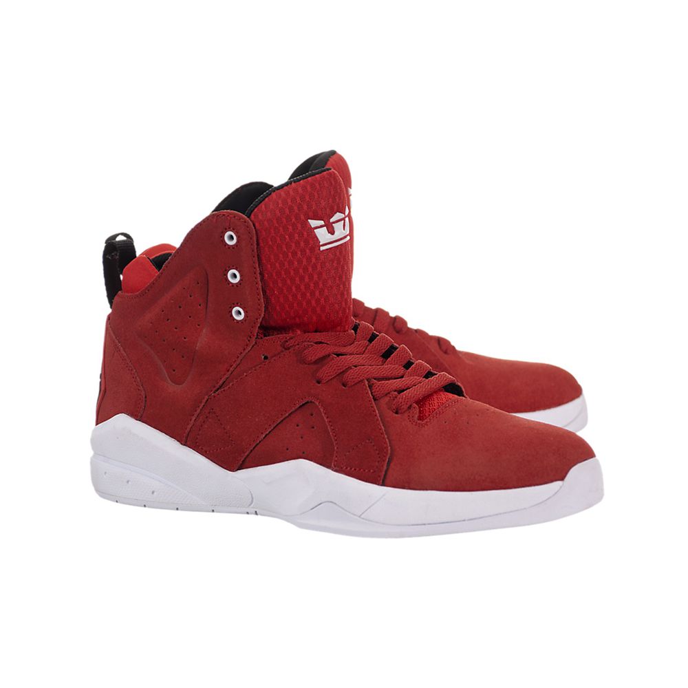 Chaussures de Skate Supra Magazine Rouge Red/White Homme | RLU-81837959